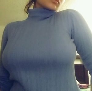 Blue Turtle Neck Blouse
